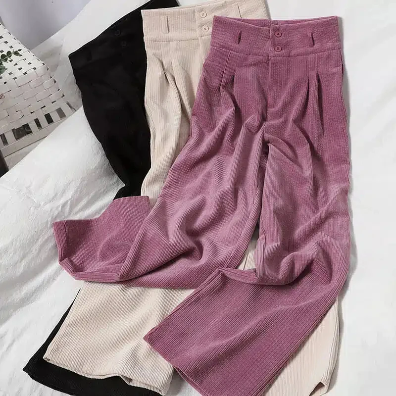 Korean Wide Leg Corduroy Pants Women 2022 Winter Warm Plush High Waisted Trousers Woman Pocket Loose Casual Straight Pant Ladies
Korean Wide Leg Corduroy Pants Women 2022 Winter Warm Plush High Waisted Trousers Woman Pocket Loose Casual Straight Pant Ladies
