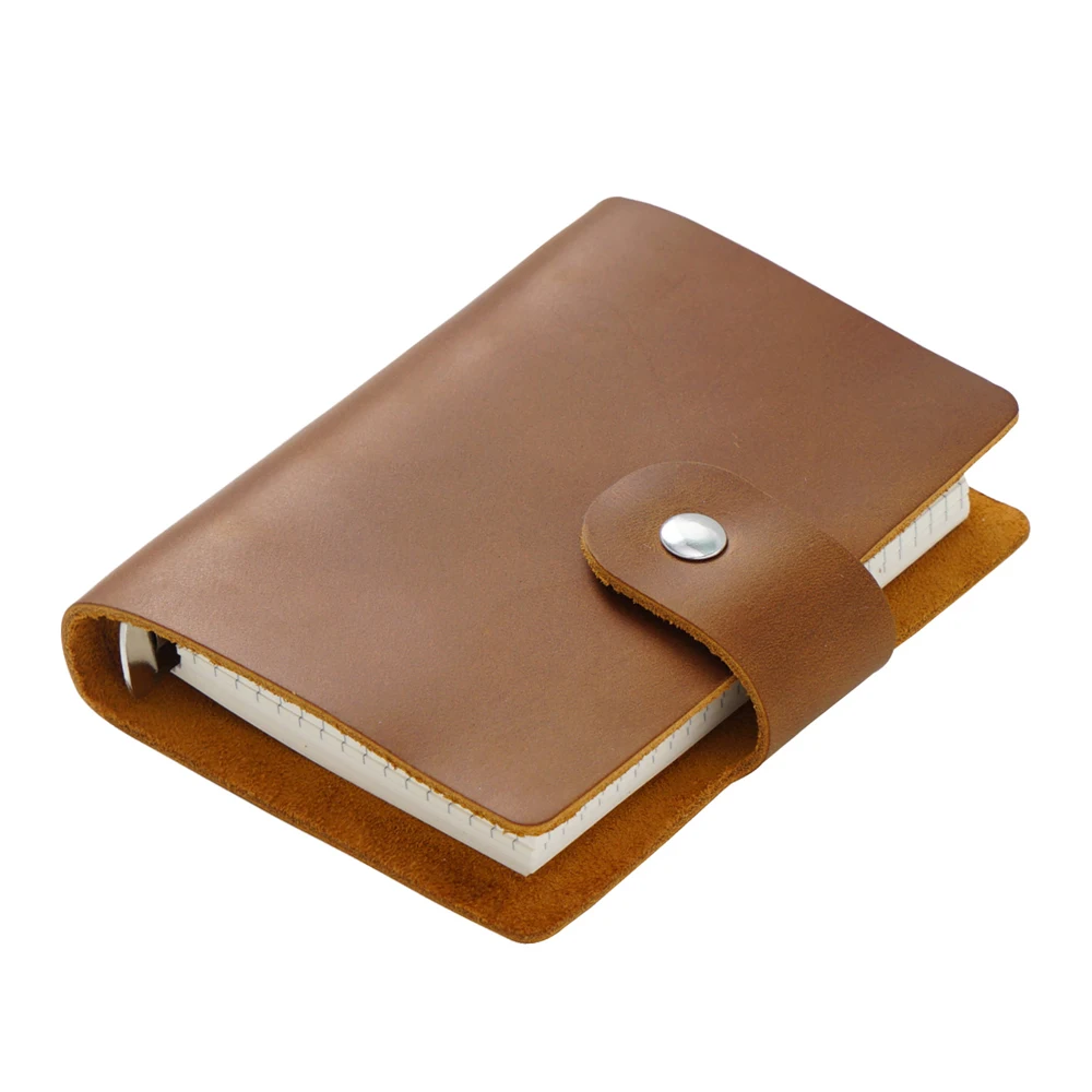 

Mini Cute Leather Pocket Notebook Journal: Portable Diary Planner with Refillable Pages for Daily Planning and Note-Taking