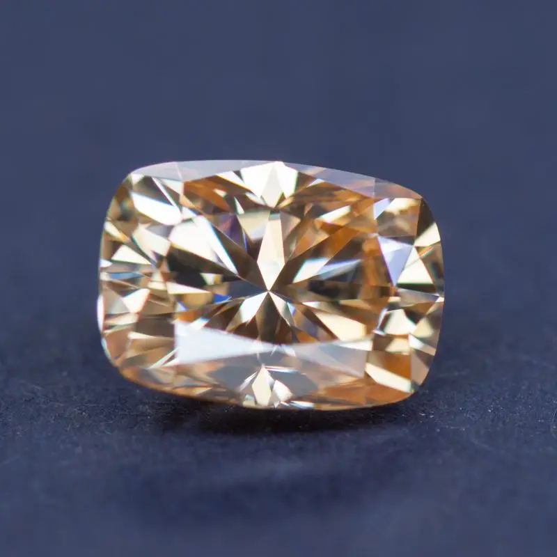 

Moissanite Stone Cushion Cut Primary Color Champagne Lab Grown Diamond for DIY Jewelry Making Materials with GRA Report