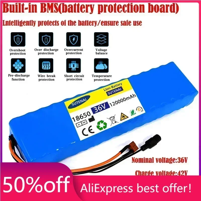 10S3P 36V 120Ah Battery ebike Battery Pack 18650 Li-ion Batteries 1000W For High Power Electric Scooter Motorcycle Scooter
10S3P 36V 120Ah Battery ebike Battery Pack 18650 Li-ion Batteries 1000W For High Power Electric Scooter Motorcycle Scooter