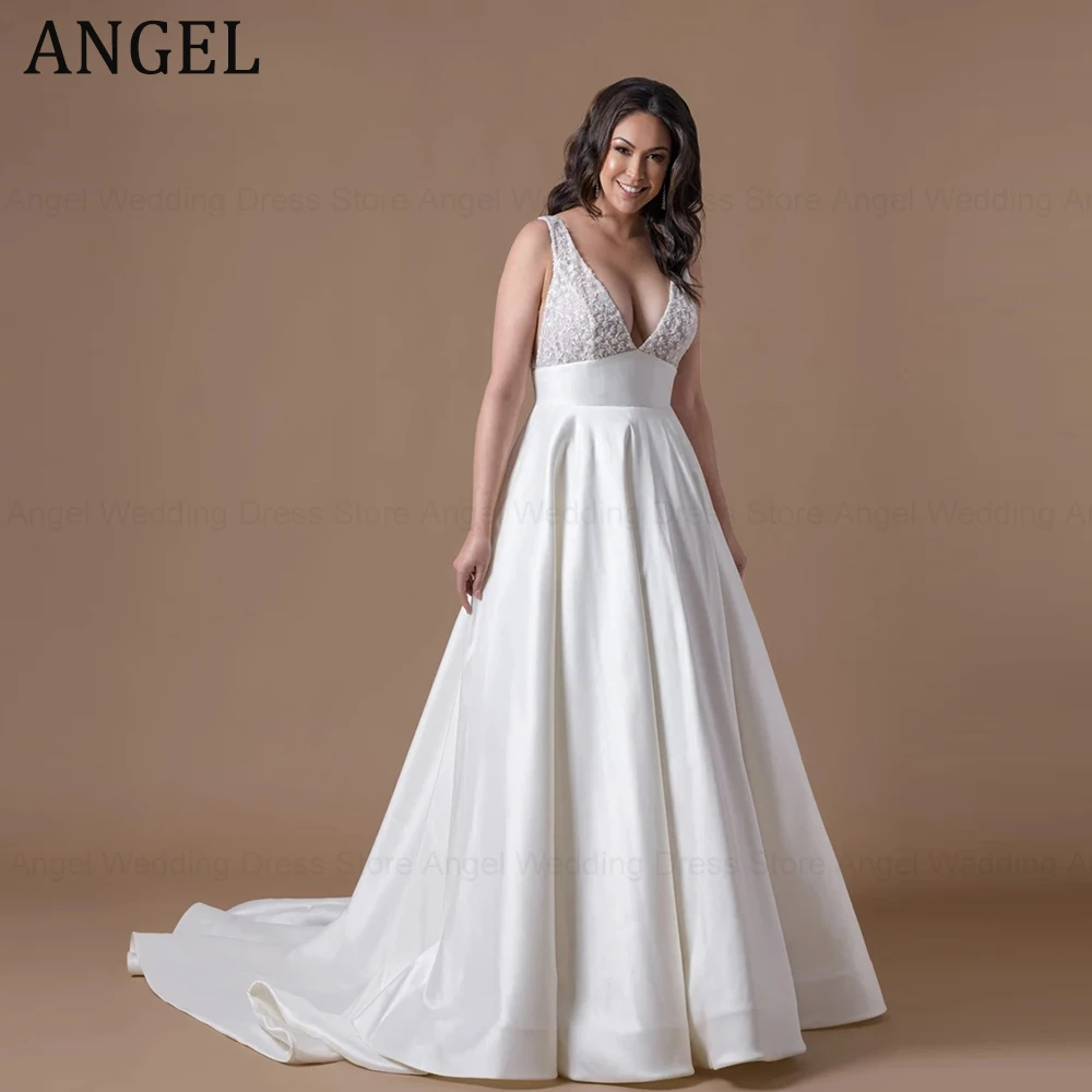 ANGEL Beach Lace Deep V-neck Wedding Dress Romantic Tank Sleeve Floor-length Bride Robe Classic Vestidos De Novia
ANGEL Beach Lace Deep V-neck Wedding Dress Romantic Tank Sleeve Floor-length Bride Robe Classic Vestidos De Novia