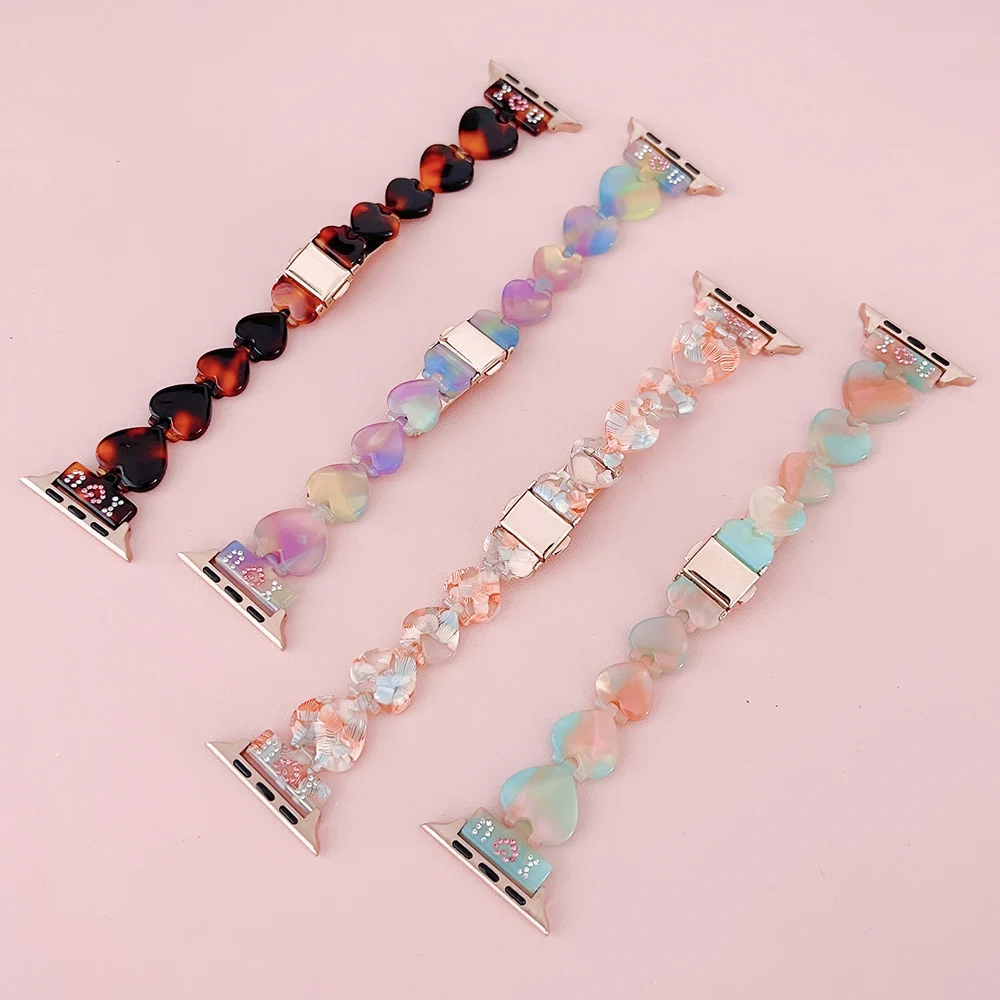 Colorful Heart Resin Bracelet for Apple Watch Band Series 9 8 7 6 SE 5 4 Lightweight Strap Ultra 2 49mm 41mm 45mm 40mm 44mm Belt
Colorful Heart Resin Bracelet for Apple Watch Band Series 9 8 7 6 SE 5 4 Lightweight Strap Ultra 2 49mm 41mm 45mm 40mm 44mm Belt