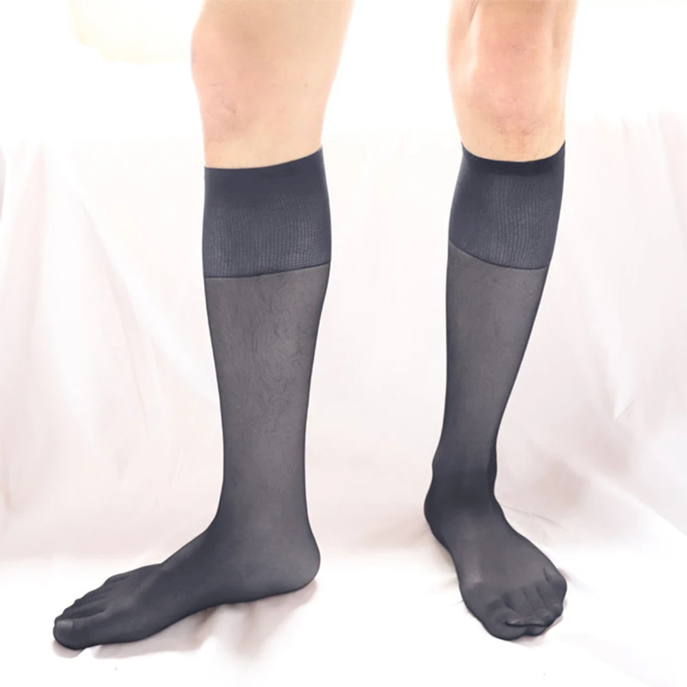 

1 Pair Men's Business Dress Tube Socks Summer Invisible Socks Breathable Traceless Sheer See-through Business Stockings For Male