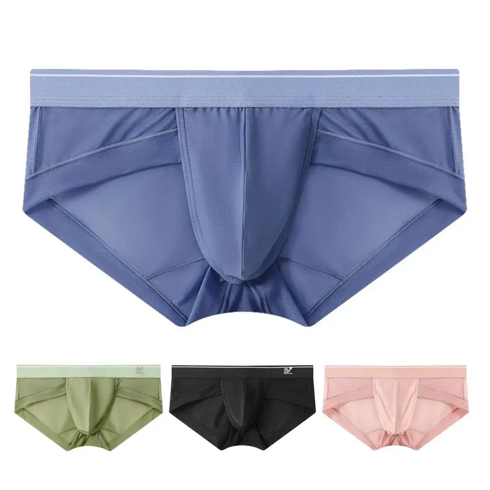 

Men Panties Solid Color Quick Dry Breathable U Convex Bulge Pouch Anti-septic Thin High Elasticity Men Briefs Inner Wear Clothes
