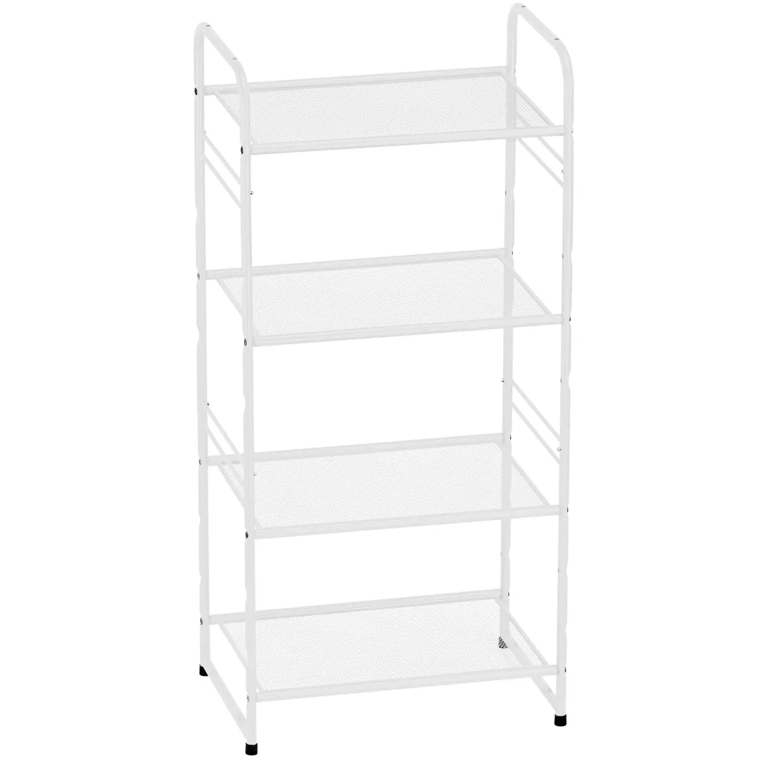 

4-Tier Storage Rack with Shelf Wire Shelving Unit Storage Rack, Stackable Extendable with Adjustable Shelf,White