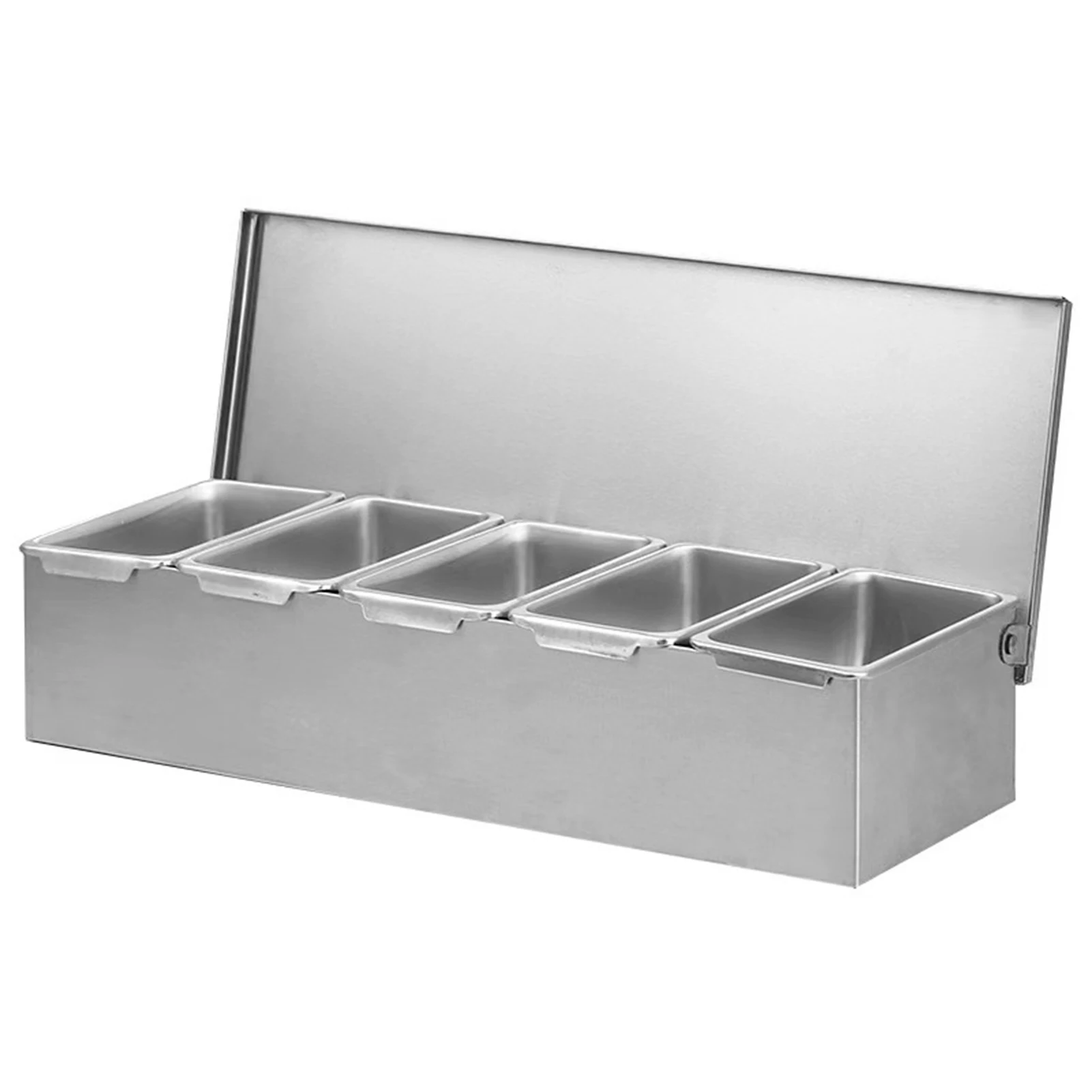 

Stainless Steel Square Seasoning Box with Lid Square Seasoning Condiment Spices Canister Suitable for Restaurant Chef