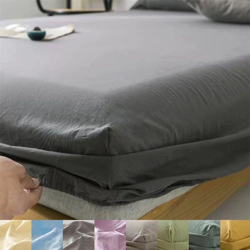 Plain Color Fitted Sheet Ins Nordic Adjustable Mattress Covers Washed Cotton Four Corners with Elastic Band 90/120/150/180/200cm
Plain Color Fitted Sheet Ins Nordic Adjustable Mattress Covers Washed Cotton Four Corners with Elastic Band 90/120/150/180/200cm