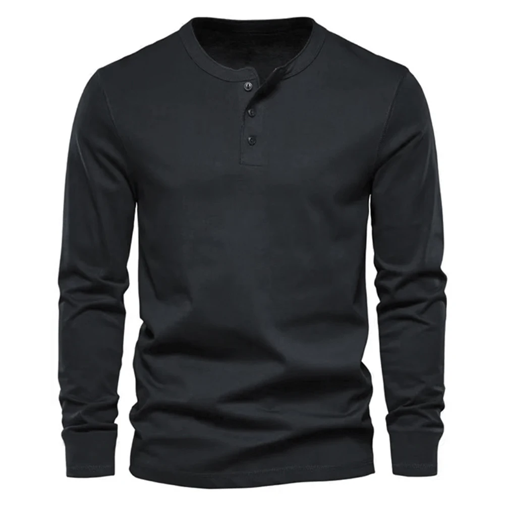 

Top T Shirt Collared Cotton Crew Neck Formal Gildan Henley Shirt LONG SLEEVE Preshrunk Long Sleeve Loose Daily