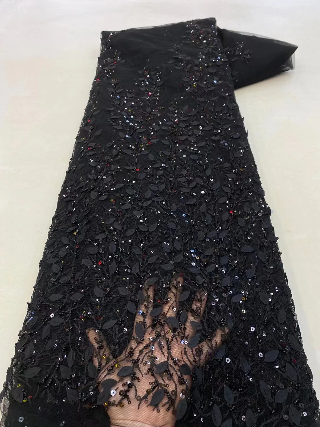 Black African Heavy Handmade Sequins Embriodery Lace Fabric 2023 French Beaded Tulle Lace Fabric For Woman Evening Dresses Sew
Black African Heavy Handmade Sequins Embriodery Lace Fabric 2023 French Beaded Tulle Lace Fabric For Woman Evening Dresses Sew