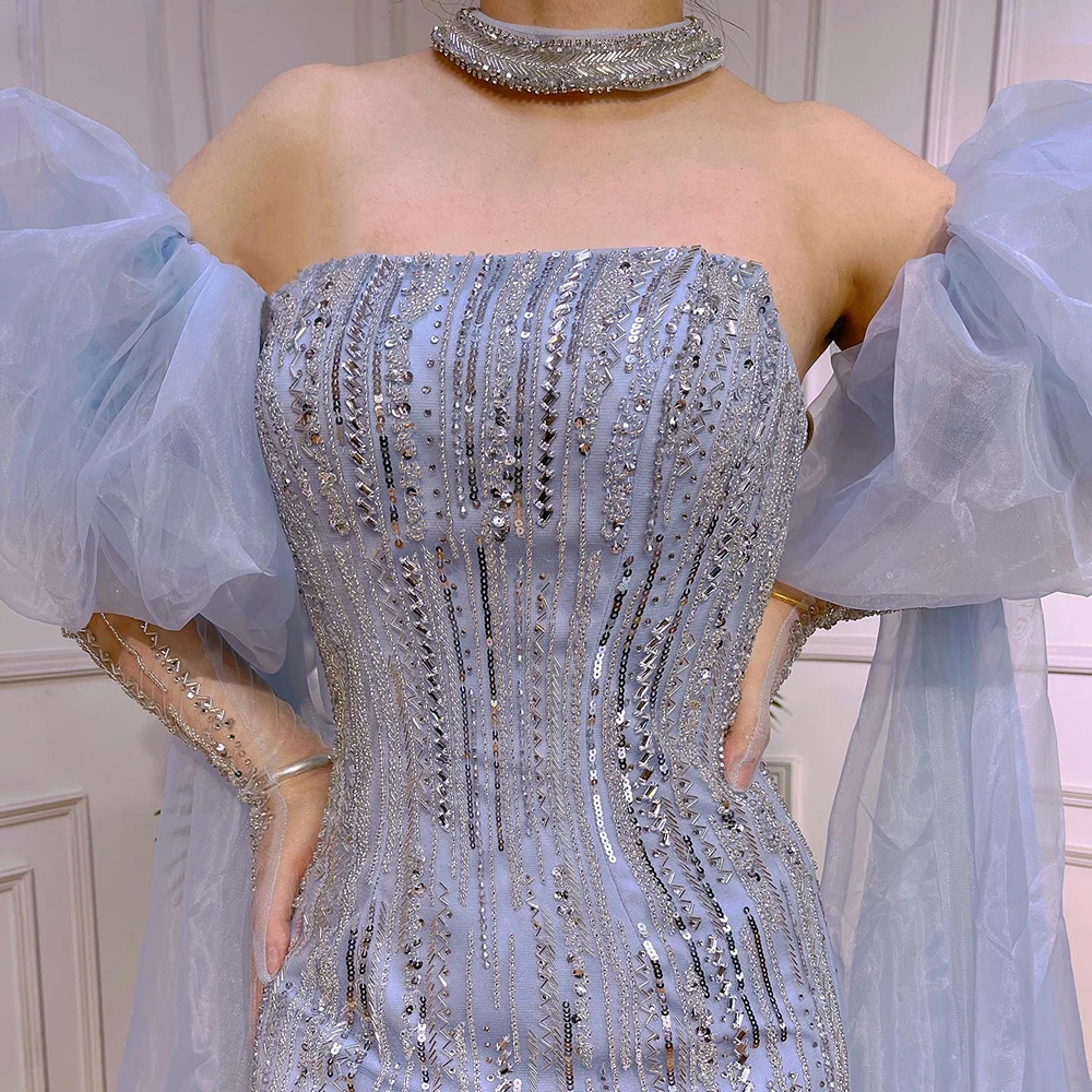 Blue Sexy Strapless Mermaid Sparkly Puff Sleeves Crystal Beaded Evening Dresses Gowns For Women Party 7 Mallzona S4474118b6afa4d72a26c0da1ec70f1abA Blue Sexy Strapless Mermaid Sparkly Puff Sleeves Crystal Beaded Evening Dresses Gowns For Women Party Mallzona