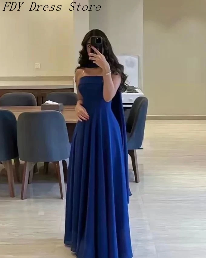 Vintage Royal Blue Chiffon Evening Dresses Strapless Sleeveless Prom Dresses Pleated Floor Length Formal Party Dresses
Vintage Royal Blue Chiffon Evening Dresses Strapless Sleeveless Prom Dresses Pleated Floor Length Formal Party Dresses