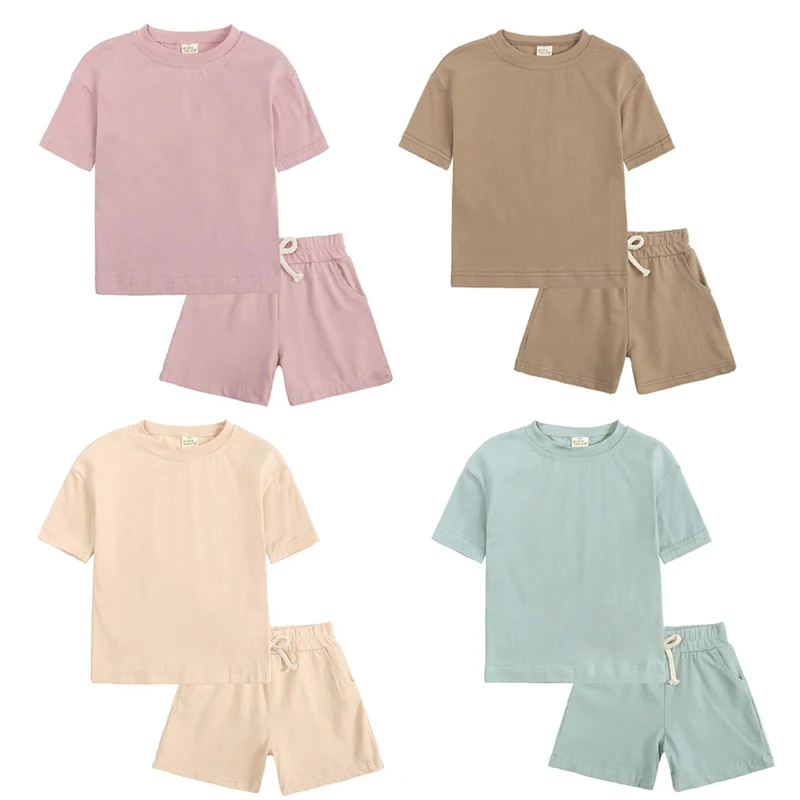 Kids Clothing Suit Baby Boys Girl Clothes Suit Solid Cotton T-shirt+Shorts Summer Children Clothes Baby Boys Girls Pajamas Set
Kids Clothing Suit Baby Boys Girl Clothes Suit Solid Cotton T-shirt+Shorts Summer Children Clothes Baby Boys Girls Pajamas Set