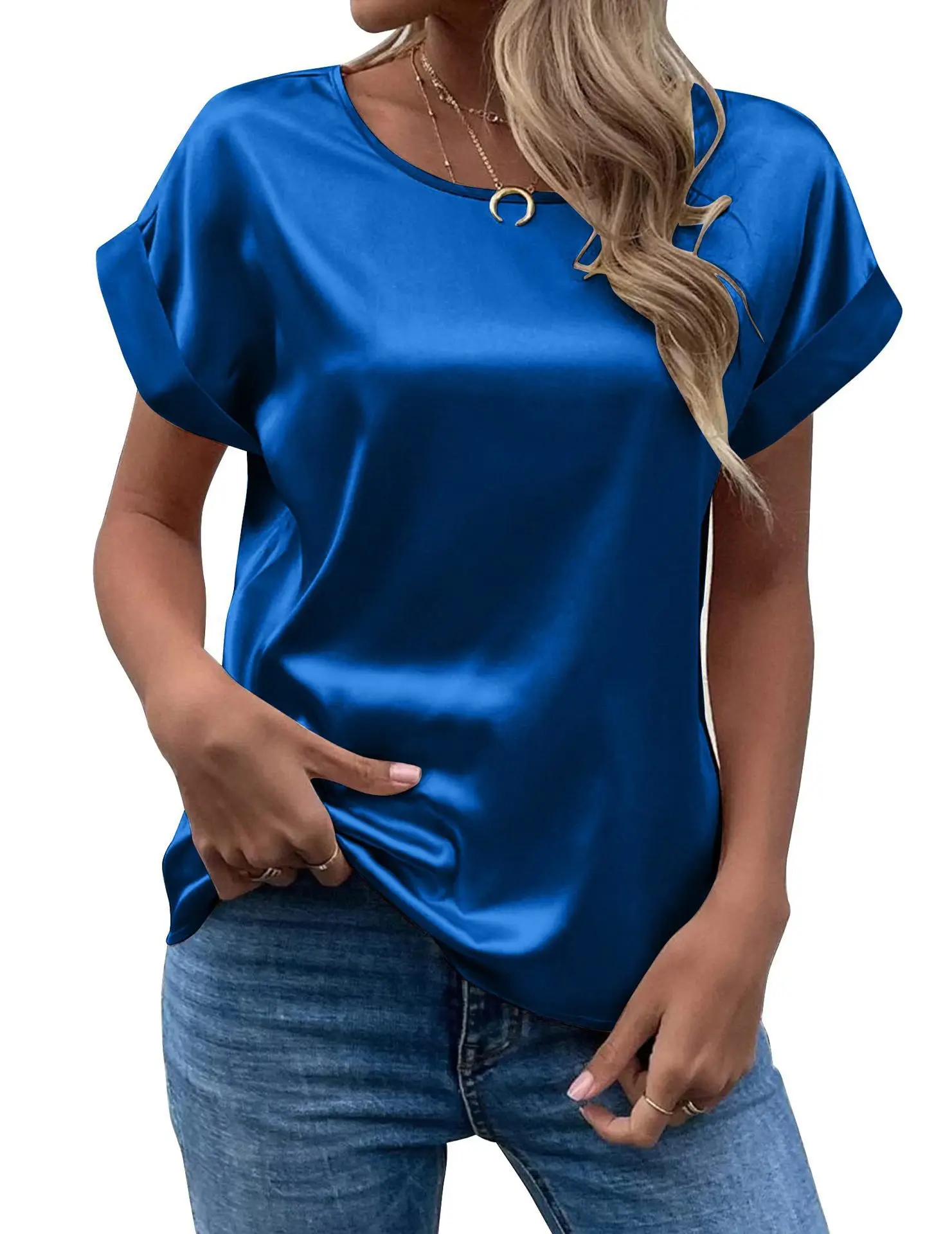 Blusa Mujer Tendencia 2024 Elegant Satin Silk Women's Shirt, Basic Gauze Shirt, Black, Retro Style, Office, Summer, 2024
Blusa Mujer Tendencia 2024 Elegant Satin Silk Women's Shirt, Basic Gauze Shirt, Black, Retro Style, Office, Summer, 2024