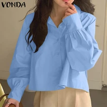 Casual Long Sleeved Solid Color Tops VONDA Women Lapel Button Up Party Blouses Bohemian Chemise Shirts Party Blusas Femininas
Casual Long Sleeved Solid Color Tops VONDA Women Lapel Button Up Party Blouses Bohemian Chemise Shirts Party Blusas Femininas