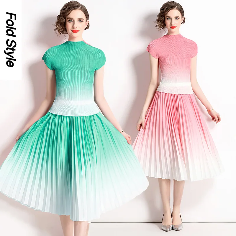 Miyake T-shirt, Summer New High-end and Niche Age Reducing Set, Pleated and Versatile Top, Loose and Slimming Pleated Skirt
Miyake T-shirt, Summer New High-end and Niche Age Reducing Set, Pleated and Versatile Top, Loose and Slimming Pleated Skirt