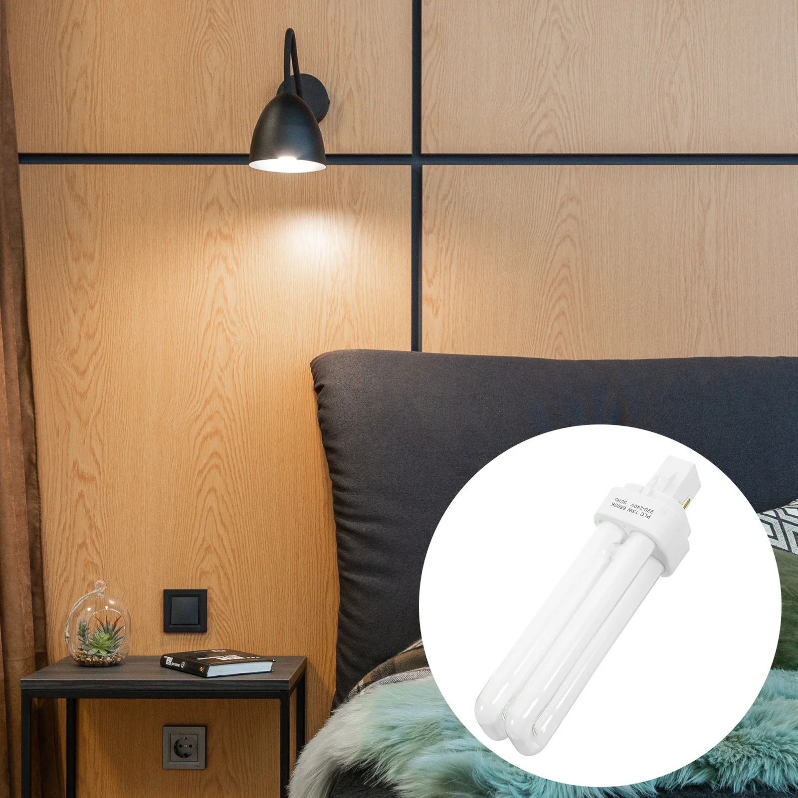 

4 Pcs Energy Saving Lamp 2 Pin Bathroom Light Bulbs Double Tube Fluorescent Replacement 13W