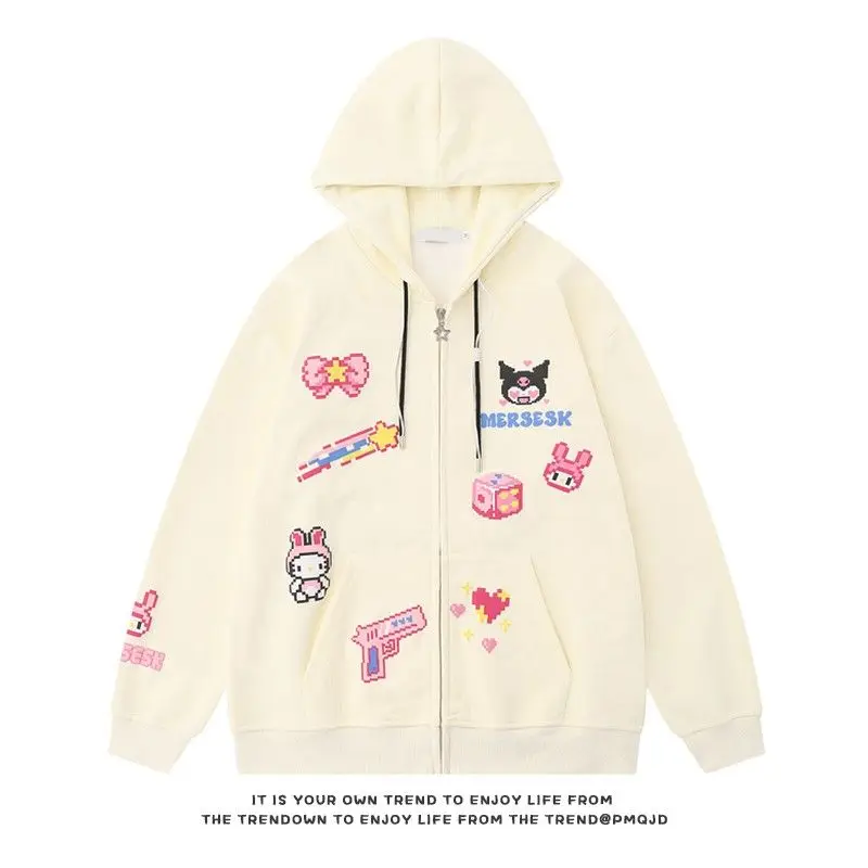 Kawaii Cute Sanrio Hellokitty Mymelody Kuromi Coat Hooded Sweater Academic Style Leisure Loose Comfortable Birthday Girls Gift
Kawaii Cute Sanrio Hellokitty Mymelody Kuromi Coat Hooded Sweater Academic Style Leisure Loose Comfortable Birthday Girls Gift