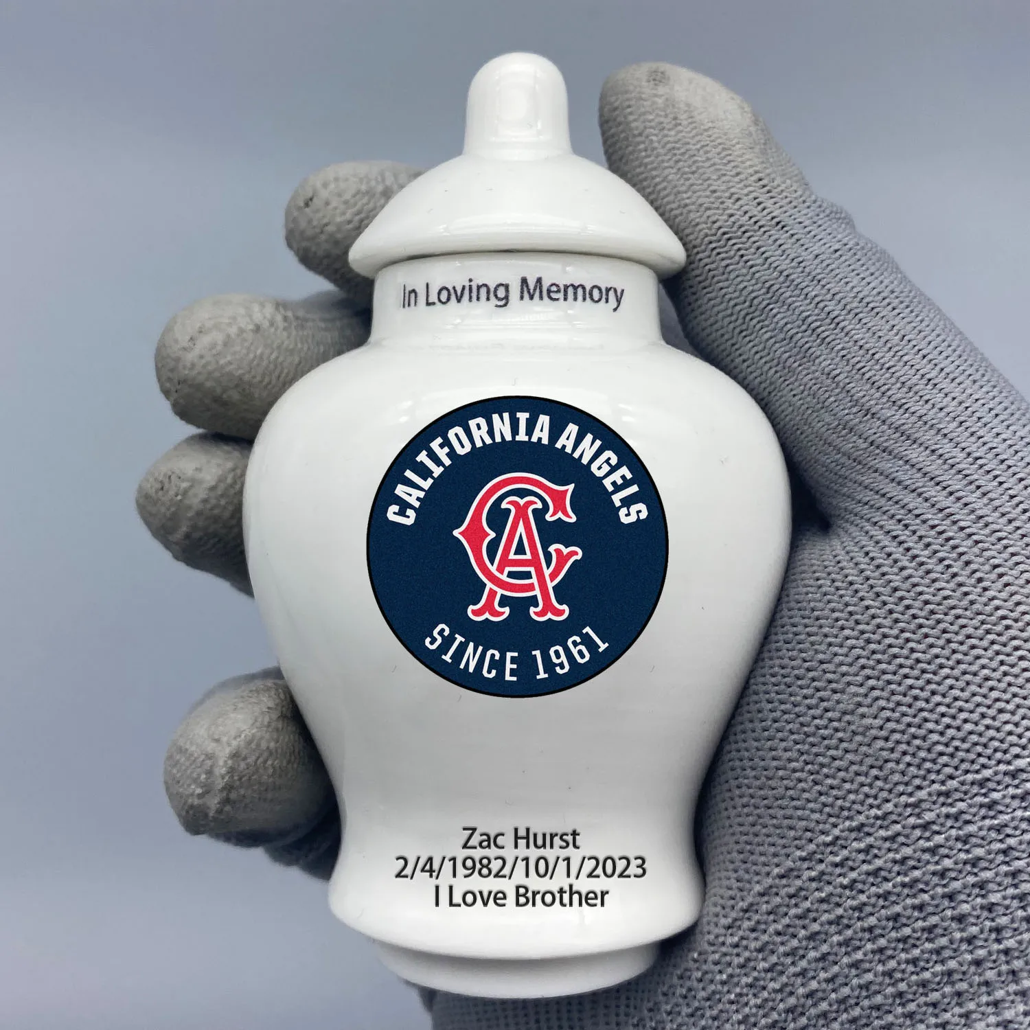 

Mini Urn for Los Angeles Angels-themed Logo Custom Urn.Send me the name/date you want to appear on the urn by Remarks Message