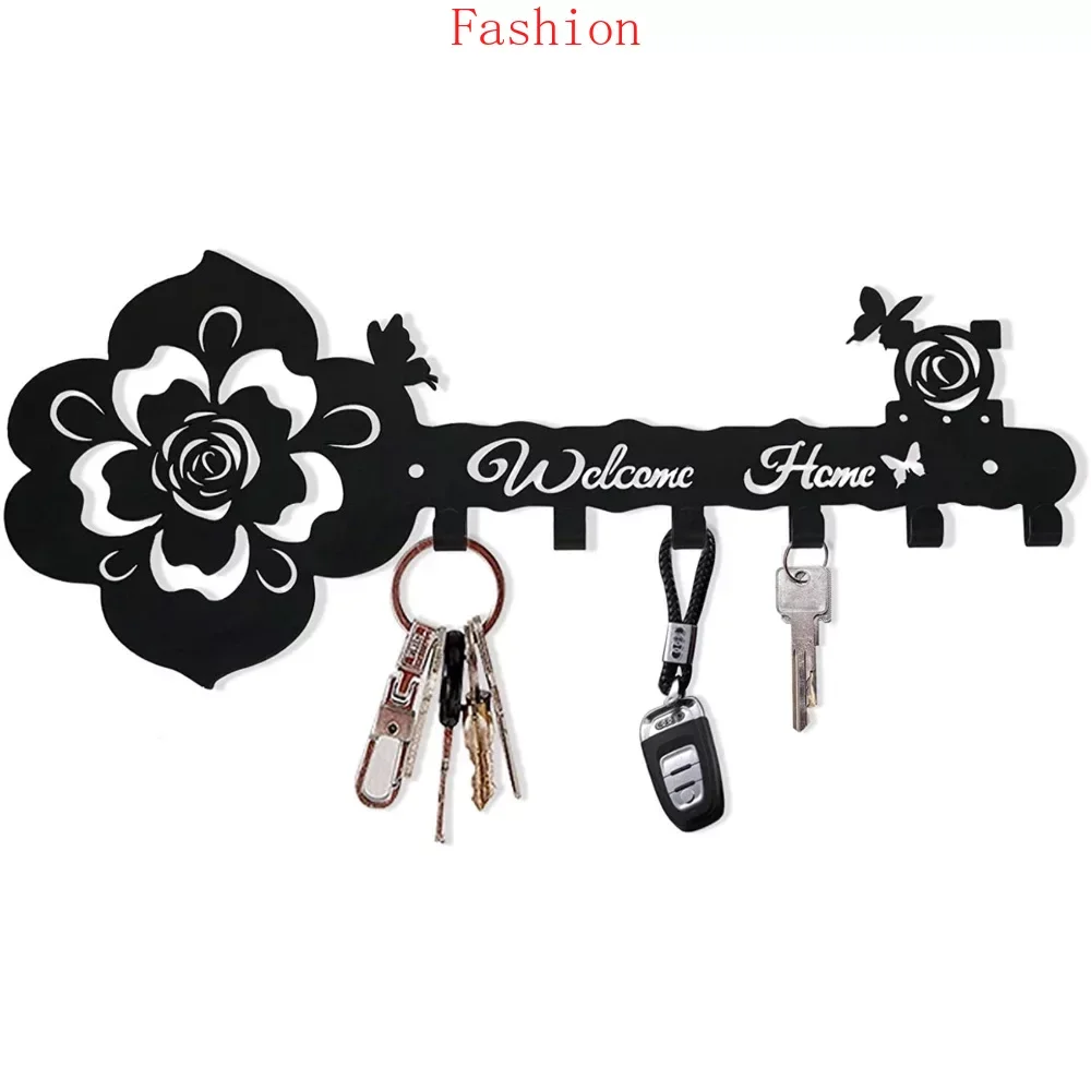 

Stylish Black Rose Butterfly Key Hanger Indoor Wall hanger Decoration Perfect Valentine's Day Gift Wall hanging Wall-mounted wa