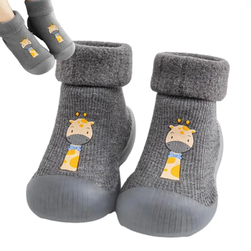 

Sock Shoes for Kids Non Slip Sneakers Winter Warm Sock Shoes Soft Rubber Sole Walking Shoes Indoor Walker Child Floor Sneaker