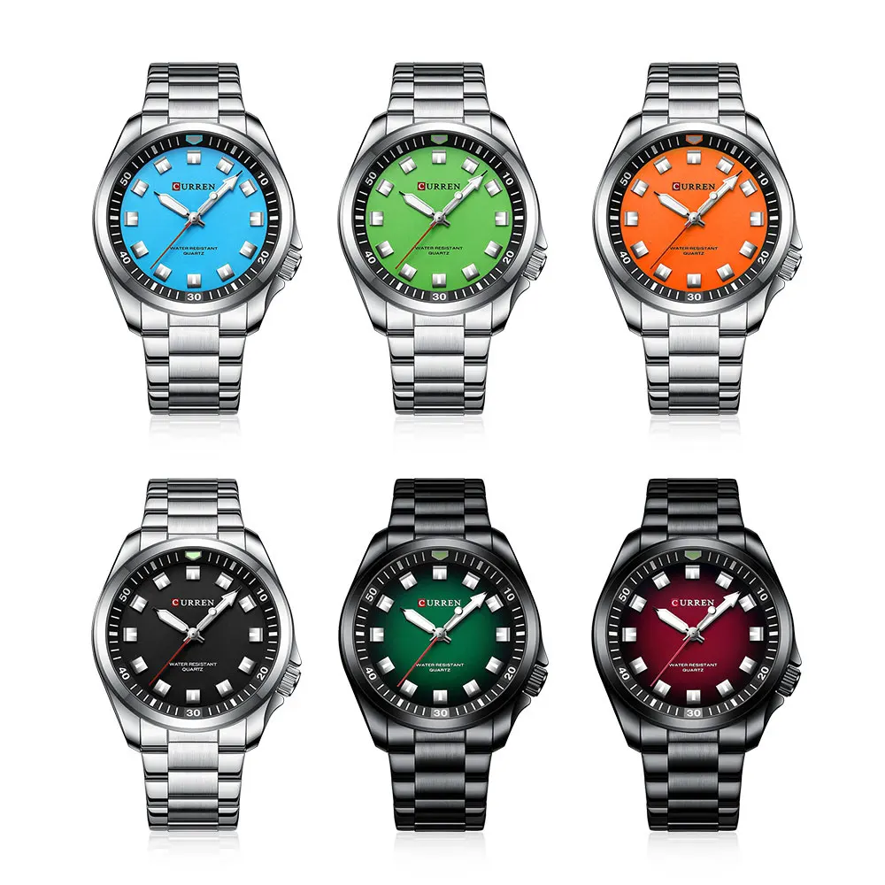 

CURREN Minimal Stylish Dial 44mm Analog Fashion Sinmple Men's Quartz Watches Special Design Stainless Steel Bracelet Wriswatch