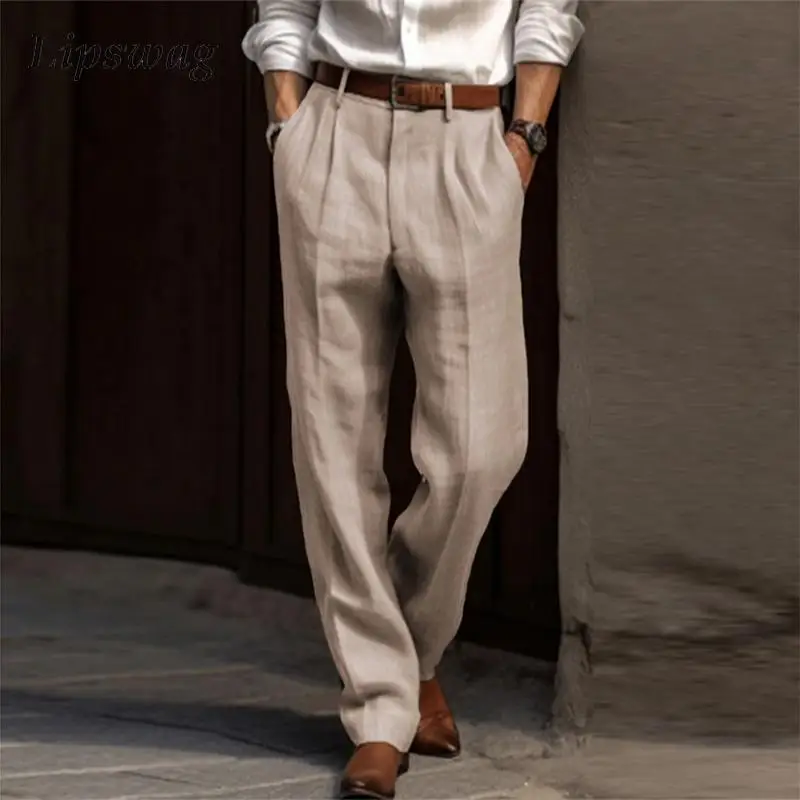 Suit Trousers Men Fashion Solid Color Straight Pants Spring Autumn Vintage Cotton Linen Breathable Thin Pants Mens Casual Pants
Suit Trousers Men Fashion Solid Color Straight Pants Spring Autumn Vintage Cotton Linen Breathable Thin Pants Mens Casual Pants