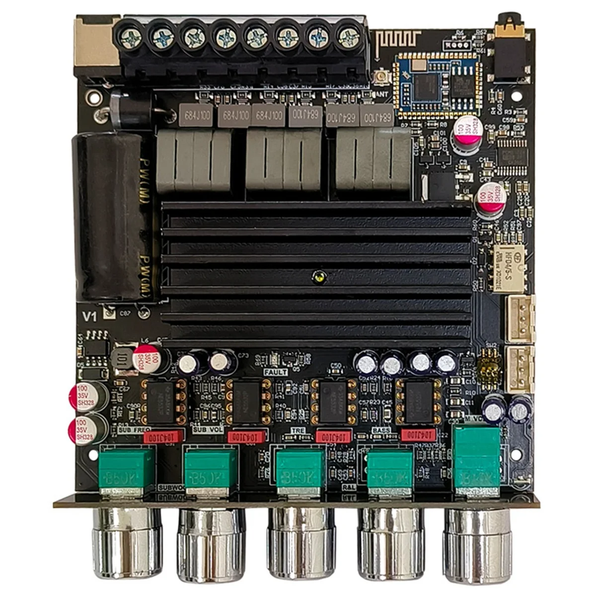 

ZK-APTX1 Bluetooth Power Amplifier Board 2.1Channel 2X100W+200W Subwoofer QCC3034 TPA3221 Digital Power Amplifier Module