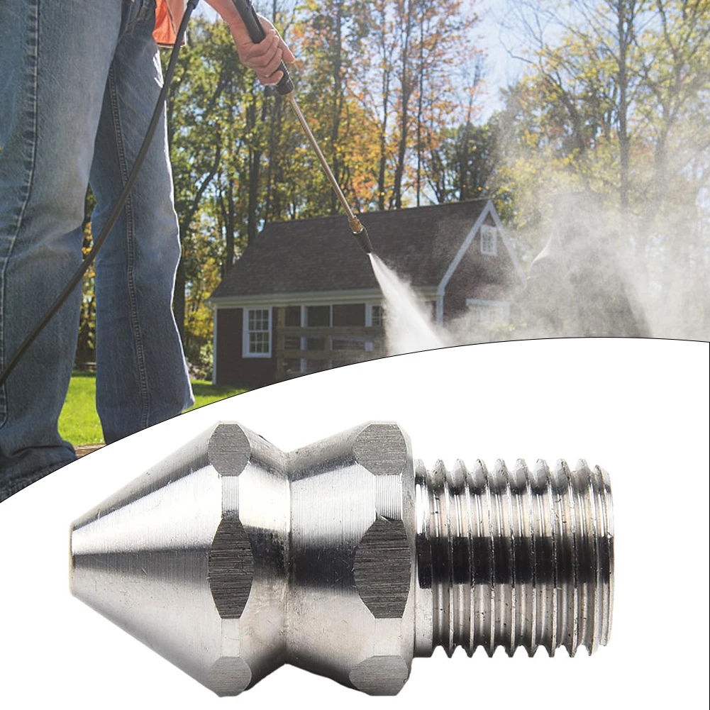 Male 14 inch Drain Sewer Cleaning Jetter Nozzle, 7 Jet Tips, High Pressure Hose Cleaner, Heavy Duty Stainless Steel Construction
Male 14 inch Drain Sewer Cleaning Jetter Nozzle, 7 Jet Tips, High Pressure Hose Cleaner, Heavy Duty Stainless Steel Construction