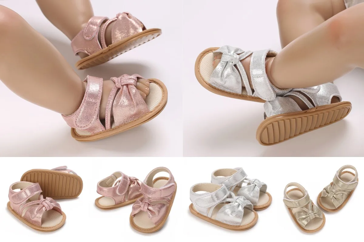 

Baby Shoes Infant Sandals Leather Rubber Flat Non-slip Soft-Sole Toddler Girl Boy First Walkers Crib Shoes Size 0-18Months