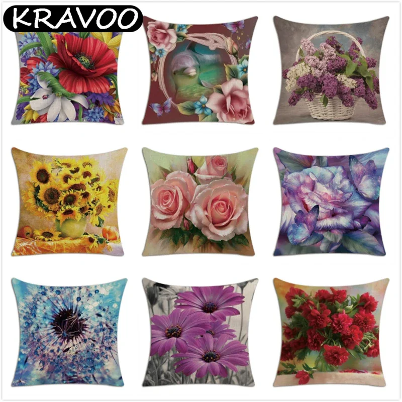 Colorful Flower Cushion Cover Sunflower Rose Dandelion Decorative Cover Pillows Decoration Pillowcase For Car Home Cushion Case
Colorful Flower Cushion Cover Sunflower Rose Dandelion Decorative Cover Pillows Decoration Pillowcase For Car Home Cushion Case