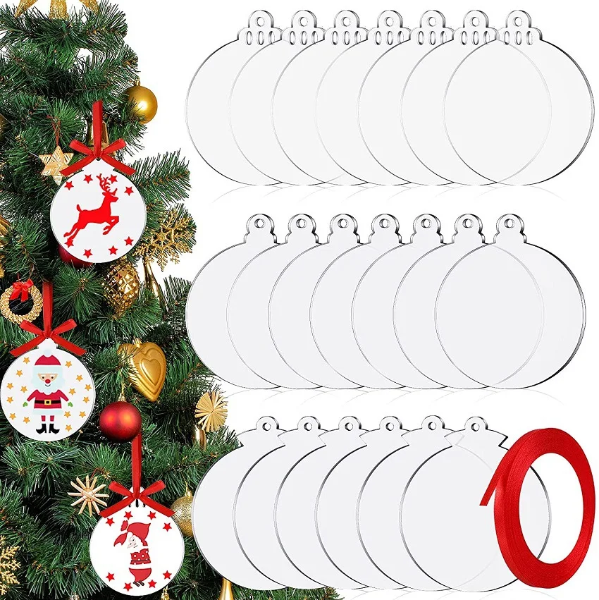 30/60/90Pcs Clear Round Acrylic Christmas Ornament 3 Styles Blank Circle Disc with Ribbon Painting Vinyl DIY Family Kids Crafts
30/60/90Pcs Clear Round Acrylic Christmas Ornament 3 Styles Blank Circle Disc with Ribbon Painting Vinyl DIY Family Kids Crafts