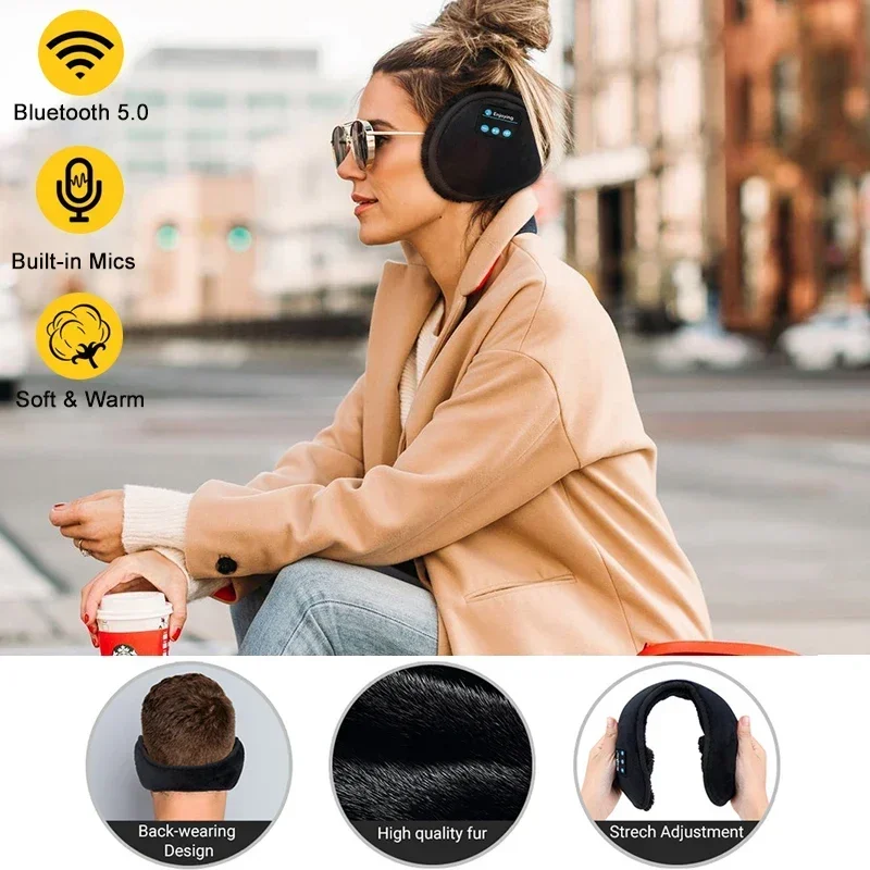 

Bluetooth Ear Muffs for Winter Women Men Kids,Ear Warmers Wireless EarMuffs Headphones,Built-in HD Speakers for Biking Running