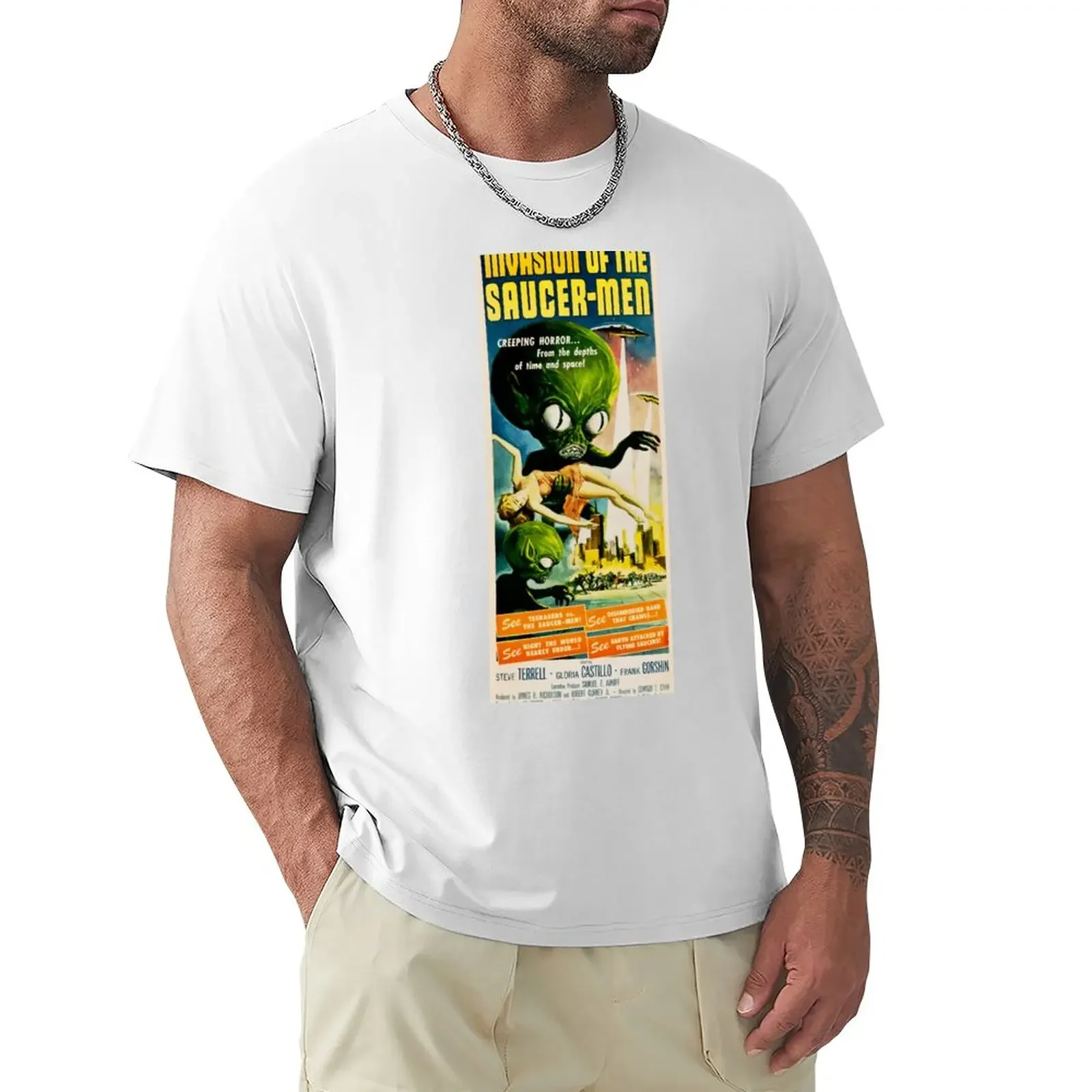 INVASION OF THE SAUCER MEN Retro Alien Sci Fi Vintage Movie T-Shirt korean fashion for a boy funny t shirts for men
INVASION OF THE SAUCER MEN Retro Alien Sci Fi Vintage Movie T-Shirt korean fashion for a boy funny t shirts for men