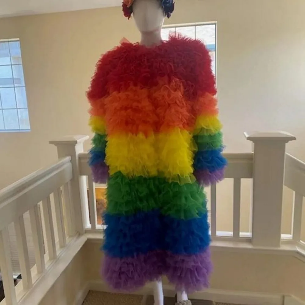 Multi Colored Layered Tulle Women Jacket Full Sleeves Ankle Length Tutu Tulle Women Vest Outfit Female Outwear Coat
Multi Colored Layered Tulle Women Jacket Full Sleeves Ankle Length Tutu Tulle Women Vest Outfit Female Outwear Coat