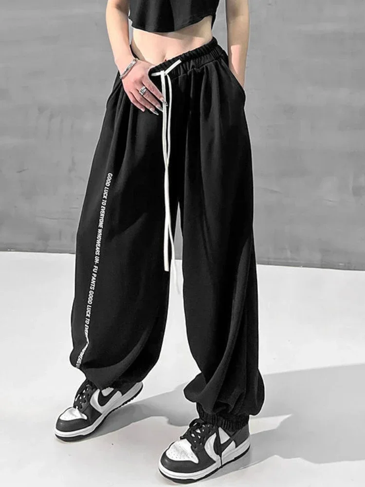 QWEEK Y2K Black Joggers Sweatpants Women Harajuku Hip Hop Letter Print Basic Sports Pants Oversized Streetwear Wide Leg Trousers
QWEEK Y2K Black Joggers Sweatpants Women Harajuku Hip Hop Letter Print Basic Sports Pants Oversized Streetwear Wide Leg Trousers