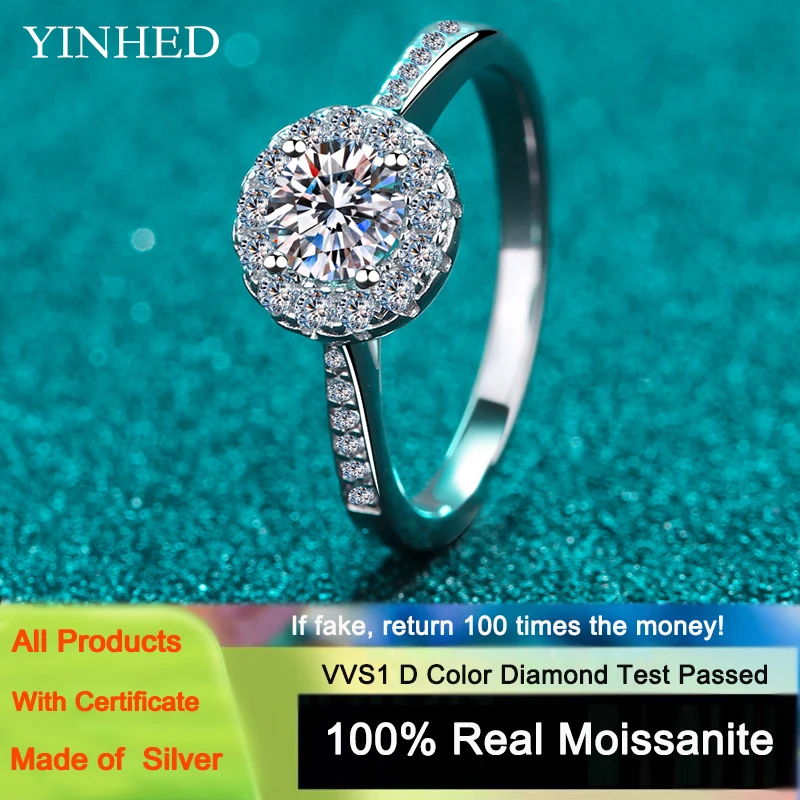 YINHED Pass Diamond Test Real Moissanite Engagement Ring Women 925 Sterling Silver Wedding Bands Fine Jewelry Gift
YINHED Pass Diamond Test Real Moissanite Engagement Ring Women 925 Sterling Silver Wedding Bands Fine Jewelry Gift