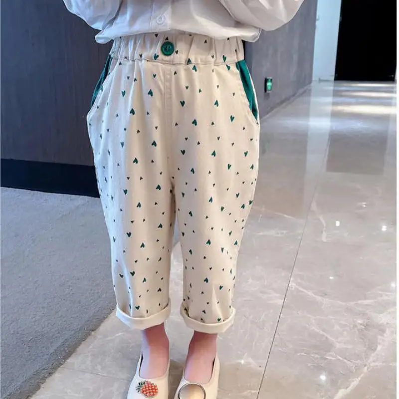 3-11Y Children Cropped Casual Pants Summer Girls Trousers Elastic Print Loose Sweet Fresh Breathable Fashion Kids Clothes H25
3-11Y Children Cropped Casual Pants Summer Girls Trousers Elastic Print Loose Sweet Fresh Breathable Fashion Kids Clothes H25