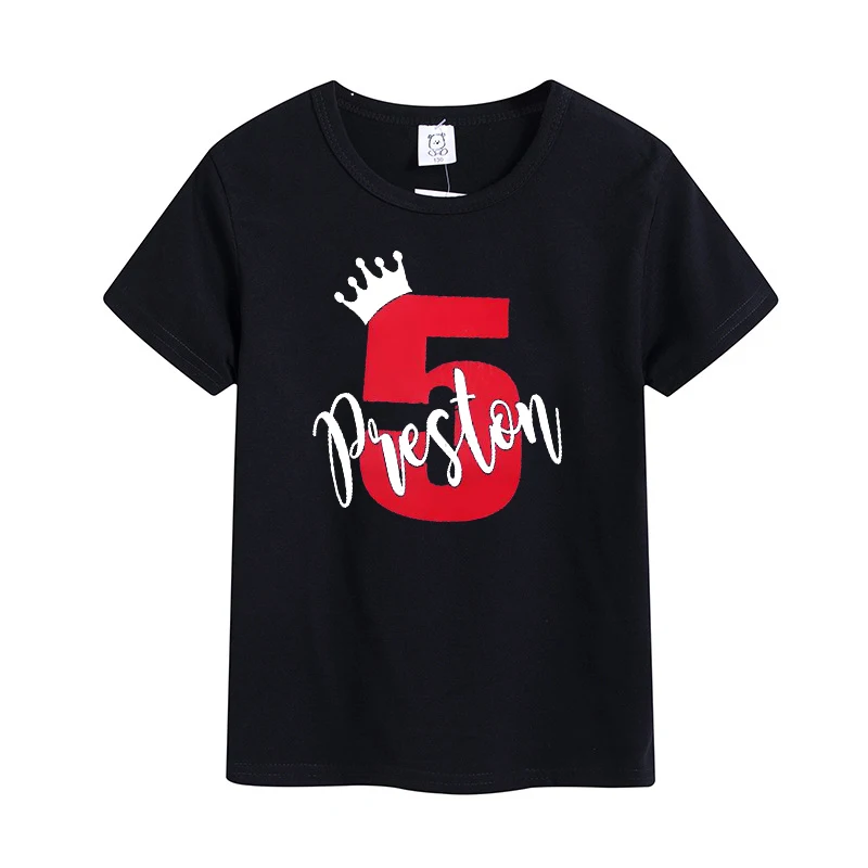 

Personalised Birthday Crown Tshirt 4-6y Birthday Girl Shirt Kids Fashion 7-12y Birthday Gift Customize Toddler Boy Clothes