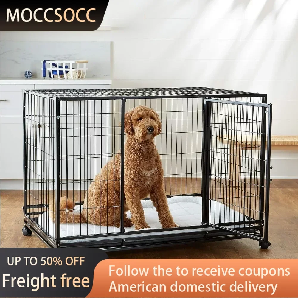 Dog Cage for Big Dogs 43.5“L X 29.8”W X 34.3“H Heavy Duty Stackable Dog Pet Kennel on Wheels With Tray Black Houses and Habitats
Dog Cage for Big Dogs 43.5“L X 29.8”W X 34.3“H Heavy Duty Stackable Dog Pet Kennel on Wheels With Tray Black Houses and Habitats