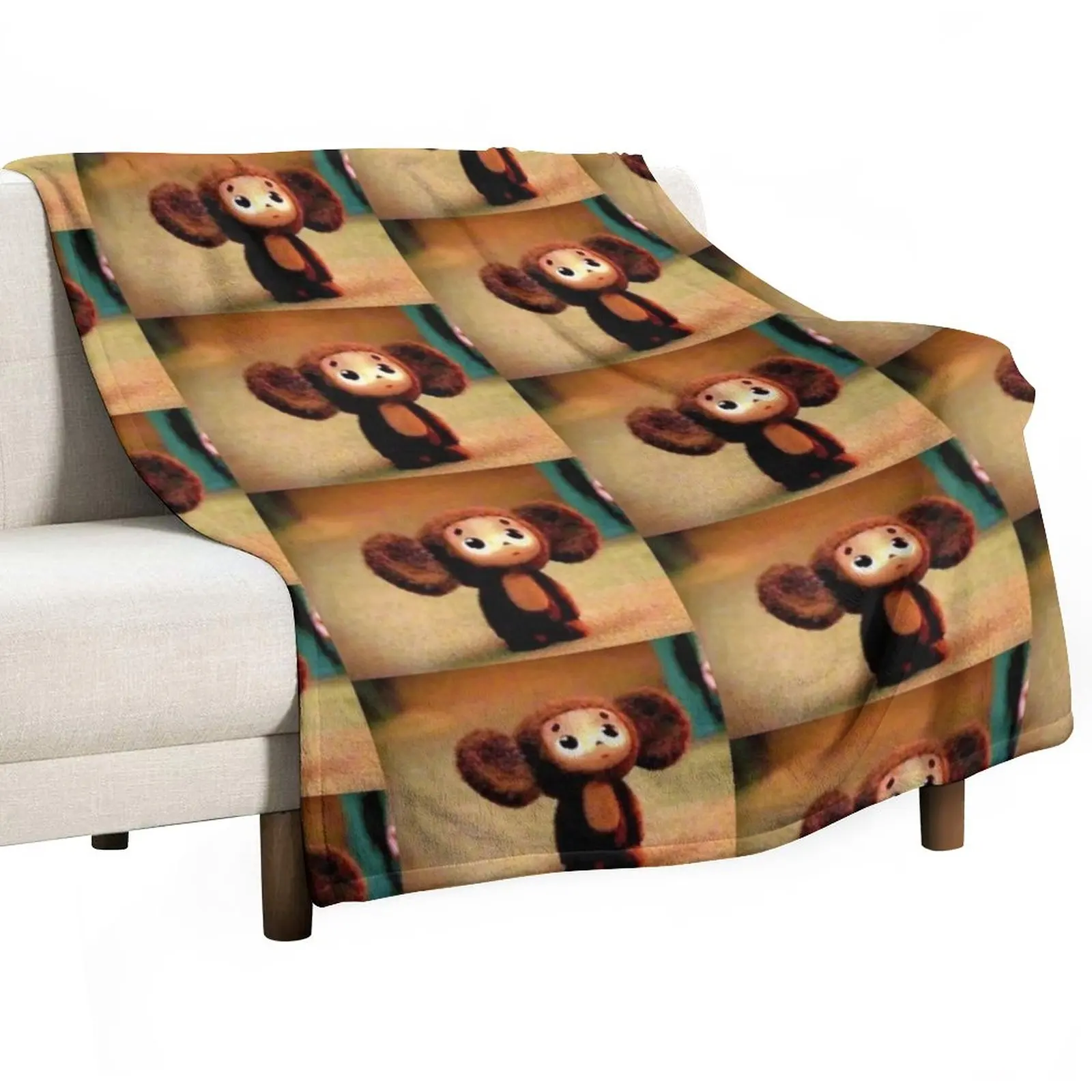 

Декоративное одеяло Cheburashka, милый плед в клетку, пляжное одеяло