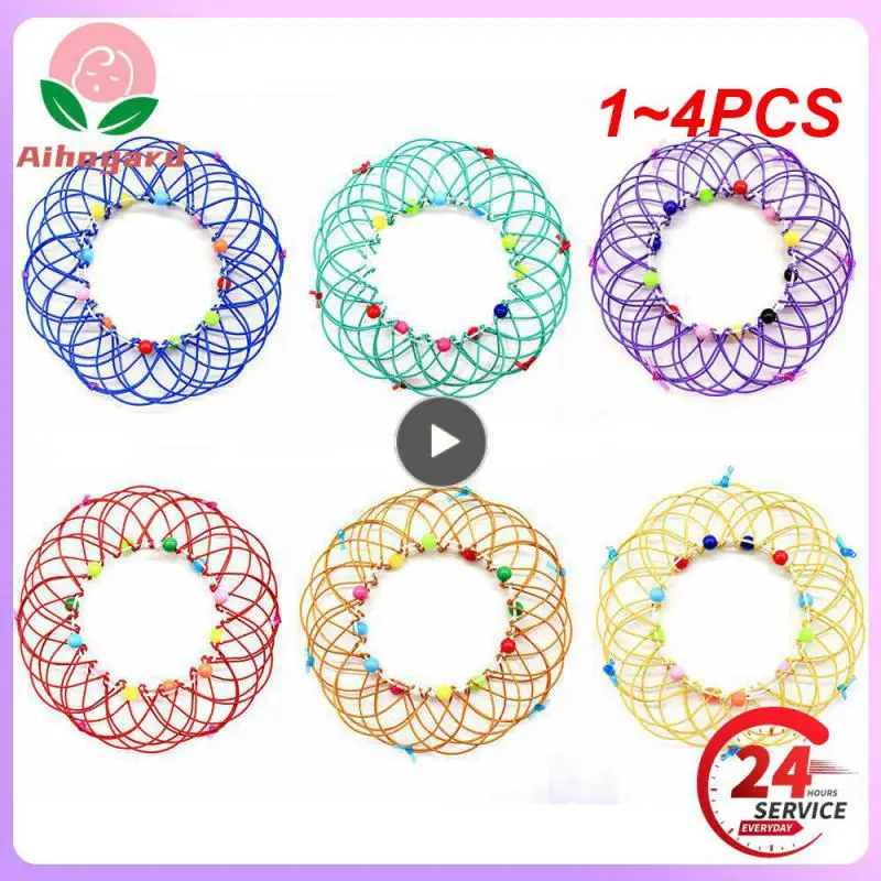 

1~4PCS Kids Mandala Antistress Toy Variety Flower Basket Thirty-Six Variable Mild Steel Shape Hoop Children's Puzzle