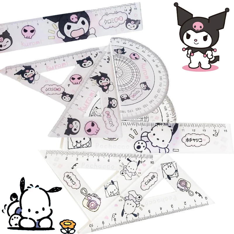 4 Pcs/set Sanrioed Kuromi Pochacco Straight Ruler Protractor Students Math Geometry Triangle Rulers Set Kawaii Kids Stationery
4 Pcs/set Sanrioed Kuromi Pochacco Straight Ruler Protractor Students Math Geometry Triangle Rulers Set Kawaii Kids Stationery