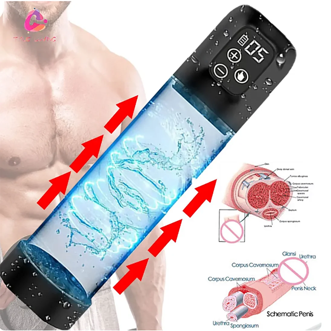 

Electric Penis Water Pump Rechargeable Automatic Male Enlargement Erection Extend Men Cock sucking Penis Enlarge Pressure Device