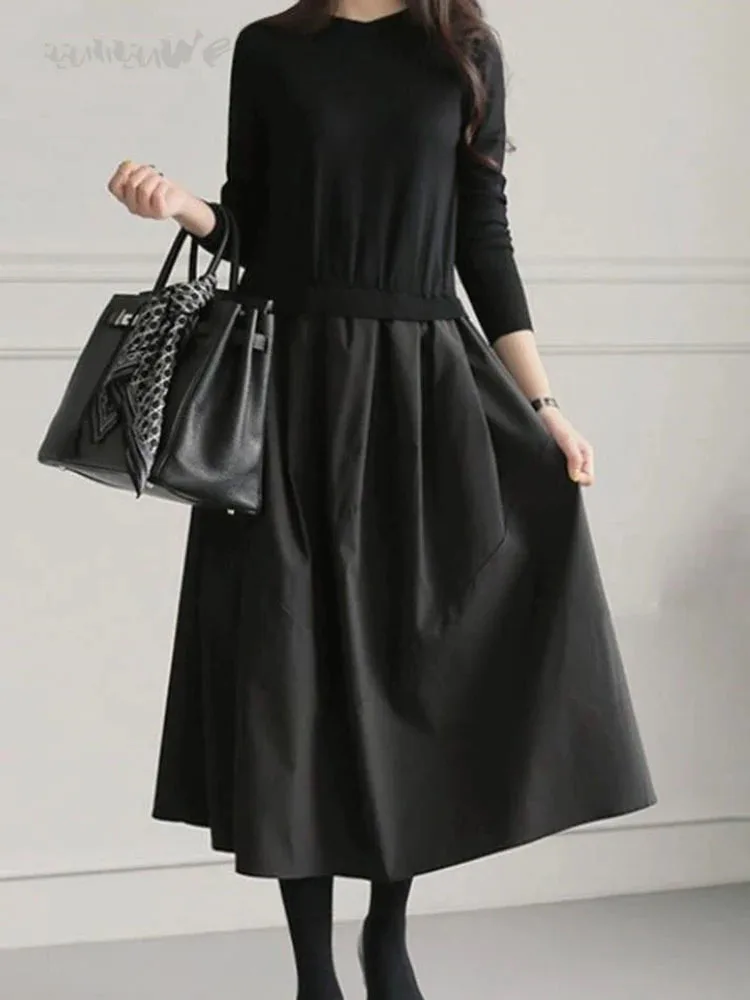 NICEWOMEN Winter Sweater Patchwork Dresses Women Black Long Sleeve Slim Plaid Contrast Knit Dresses Vestido 2023 Autumn AH291
NICEWOMEN Winter Sweater Patchwork Dresses Women Black Long Sleeve Slim Plaid Contrast Knit Dresses Vestido 2023 Autumn AH291