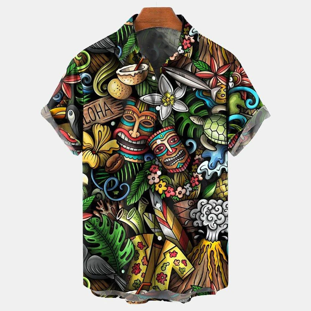 Hawaiian Tiki 3d Print Shirts Men Fashion Summer Shirt Short Sleeve Casual Beach Shirts Single-Breasted Shirt Men's Clothing
Hawaiian Tiki 3d Print Shirts Men Fashion Summer Shirt Short Sleeve Casual Beach Shirts Single-Breasted Shirt Men's Clothing
