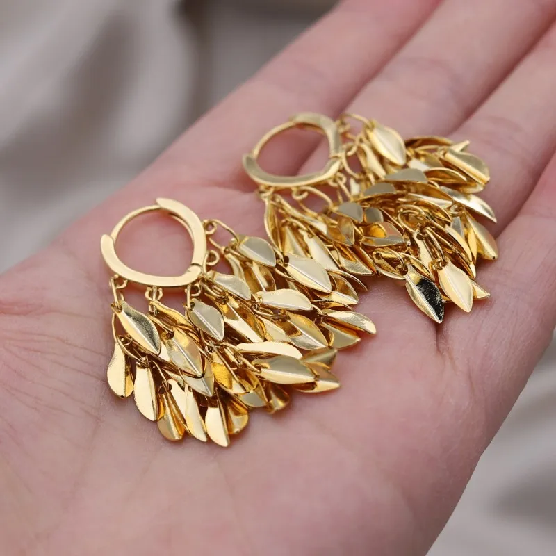 Korean new design fashion jewelry 18K gold plated love ears leaves tassels earrings luxury women's dance party accessories 10 Mallzona S44a78b08ead24657a97a2d4acf6401f5d Korean new design fashion jewelry 18K gold plated love ears leaves tassels earrings luxury women's dance party accessories Mallzona