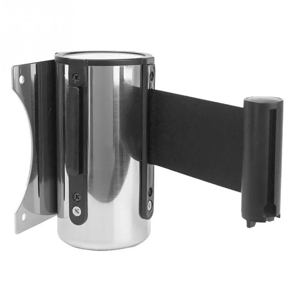 

Stainless Stanchion Queue Barrier, Wall Mount Retractable Tape, Securely Cover Nylon Straps, Suitable for Playgrounds and Banks