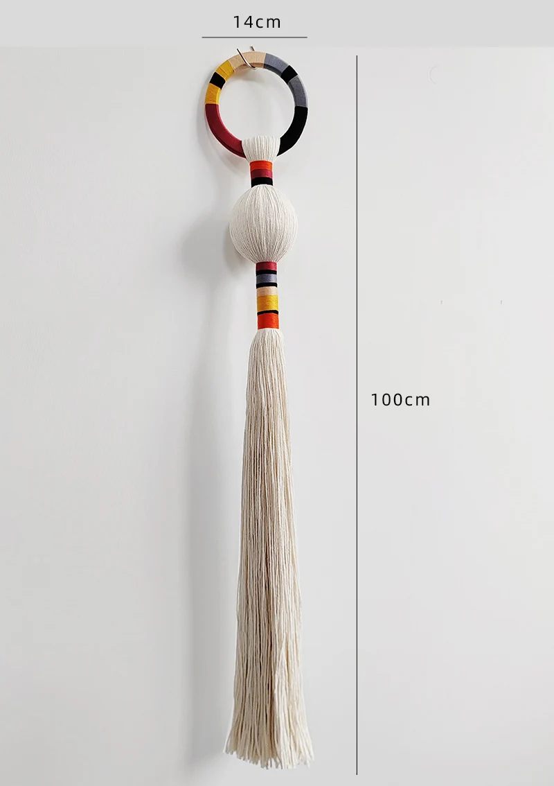 Modern Macrame Ball Tapestry - Contemporary Living Room Art 6 S44a908cb43c44c548af90ee2e62ccd84g