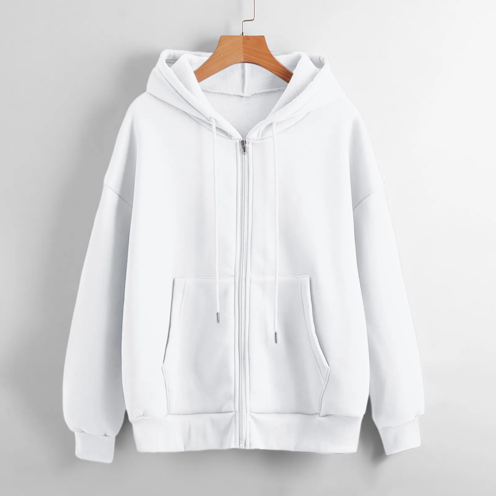 Solid Color Zip Up Hoodies Womens Oversize Drawstring Pockets Sweatshirts Jacket Minimalism Loose Leisure Warm Hooded Tops Coats
Solid Color Zip Up Hoodies Womens Oversize Drawstring Pockets Sweatshirts Jacket Minimalism Loose Leisure Warm Hooded Tops Coats