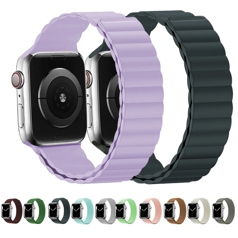 Magnetic strap For Apple watch band 44mm 45mm 42mm 40mm 41mm 38mm Silicone watchband Bracelet correa iWatch series 7 3 5 4 6 SE
Magnetic strap For Apple watch band 44mm 45mm 42mm 40mm 41mm 38mm Silicone watchband Bracelet correa iWatch series 7 3 5 4 6 SE